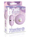 The 9's b-Shell Bullet Vibe in lavender with shell-shaped remote and seven vibration functions in retail packaging.