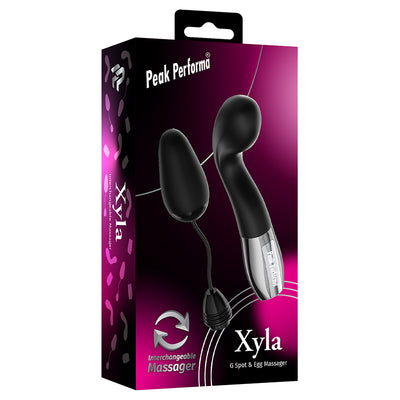 Peak Performa Interchangeable Xyla G-Spot and Egg Massager-Black