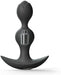 Black Twinny Bud anal stimulator with dual rounded pearls and ergonomic curved base, made of smooth silicone.