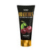 Tube of Oralicious cherry-flavored oral sex cream with black and gold packaging and cherry illustration.
