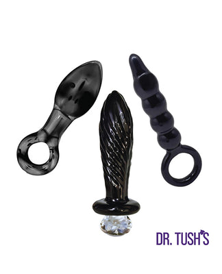 Dr. Tush's Dark Crystal Pleasures Collection Anal Plug Set - Glass