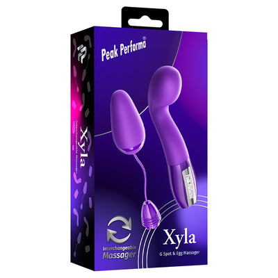 Peak Performa Interchangeable Xyla G-Spot and Egg Massager-Purple