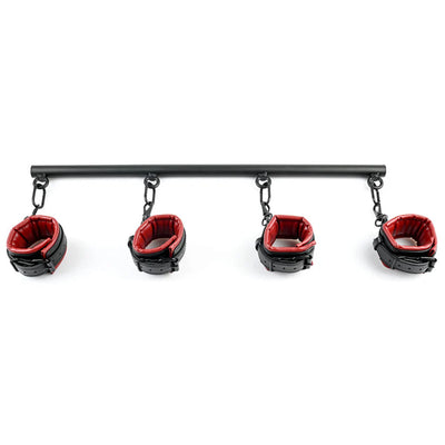 Sportsheets Saffron Adjustable Spreader Bar and Cuff Set Red/Black