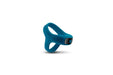 Teal Renegade Emperor vibrating ring with ergonomic design and single button control on white background.