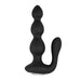 Black silicone prostate stimulator with curved design and textured shaft for targeted massage.