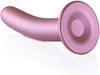 Rose gold smooth silicone 7-inch G-spot dildo with strong suction cup base.