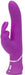Purple silicone rabbit vibrator with curved shaft and dual stimulation ears, featuring ergonomic design and control buttons.