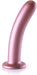 Rose gold smooth silicone 7-inch curved G-spot dildo with strong suction base.