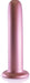 Rose gold smooth silicone G-spot dildo with strong suction cup base, 7 inches long.