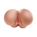 Realistic male masturbator with large bubble butt and detailed vaginal and anal openings in soft flesh tone material.