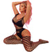 Black Pearl Pothole Teddy With Suspender Black