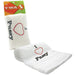 White towel with embroidered "I ♥ Pussy" text, packaged and unfolded, playful design for cat lovers.