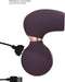 Purple ergonomic clitoral vibrator with USB magnetic rechargeable charging cable attached.