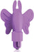 Purple butterfly-shaped finger vibrator with soft silicone wings and antennae, compact and travel-friendly design.