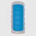 Clear and blue textured male stroker with ergonomic grip and soft exterior design.