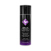 Black and purple bottle of ID Silk Hybrid Lubricant with water and silicone blend, 2.2 fl oz size.