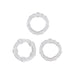 Set of three clear flexible intensity rings with textured bumps for enhanced sensation and comfortable fit.