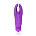 Compact purple silicone finger vibrator with flexible horns and a central pleasure bead, designed for targeted clitoral stimulation.