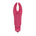 Compact pink silicone finger vibrator with flexible horns and a central pleasure bead, designed for targeted stimulation.