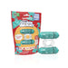 4B Double Wammy vibrating ring in clear and teal with eco-friendly packaging shown side by side.