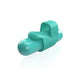 Turquoise 4b Fingo Slim finger vibrator with ergonomic loop and smooth rounded bullet design on white background.