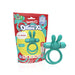 Teal 4B Ohare XL wearable rabbit vibrator with dual rings and packaging highlighting eco-friendly features.