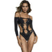 Black Pearl Bling Cut Out Teddy Black