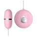 Pink shell-shaped remote control and matching bullet vibrator with a silver accent and single button power control.