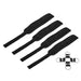 Set of four black adjustable cuffs with Velcro straps and a metal O-ring connector for secure restraint.