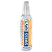 Clear pump bottle of Swiss Navy Warming water-based premium lubricant, 4 fl oz, with orange and blue label design.