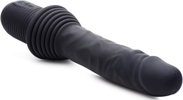 Master Series 10X Thrust Master Vibrating And Thrusting Dildo With Han