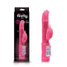 Pink Firefly Jessica rotating rabbit vibrator with control panel and packaging box on white background.