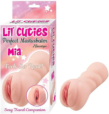 Compact Lil' Cuties Mia Light realistic textured travel companion in soft skin tone with discreet packaging.