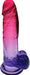 Large translucent gradient toy in pink and plum with realistic texture and suction base for hands-free use.