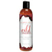 Bottle of Intimate Earth Wild Cherries flavored oral pleasure glide lubricant with black cap and cherry-themed label.