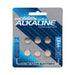 Pack of six Doc Johnson LR44 1.5 volt alkaline button cell batteries in blue and gray packaging.