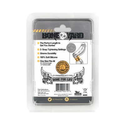 Boneyard Silicone Ball Strap 4cm stretcher in yellow packaging with product features and usage instructions.