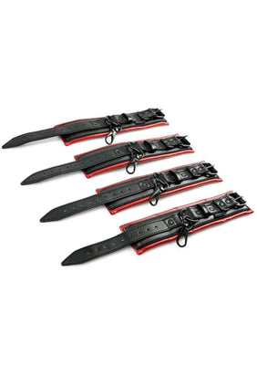 Sportsheets Saffron Adjustable Spreader Bar and Cuff Set Red/Black