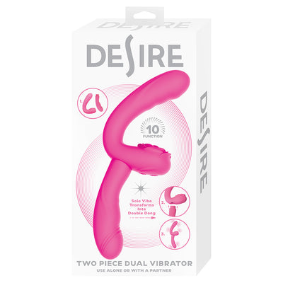 Desire 2 Piece Dual Vibrator-Pink