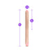 Beige double-ended dildo with measurements showing 18 inches total length and 9 inches insertable on each side.