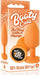 Orange silicone butt plug with "Hit It Hard" message on the base, packaged in a matching orange box labeled Booty Calls.