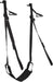 Black adjustable door-mounted sling with padded seat, foot supports, and sturdy straps for secure positioning.
