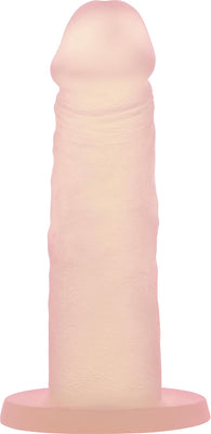 Peach-colored realistic silicone dong with suction base from Addiction Cocktails collection, 5.5 inches long.