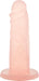 Peach-colored silicone dong with realistic texture and strong suction base for versatile use.