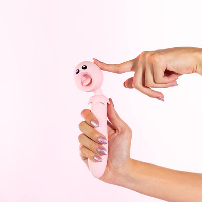 Natalie's Toy Box Lick N' Stick Clit Flicker & G-spot Vibe - Pink