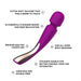 Purple medium-sized cordless wand massager with extra-soft silicone head and ergonomic handle for all-over body massage.