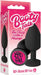 Black silicone butt plug with "Bad Girl" message on the base, packaged in pink "Booty Talk" box.