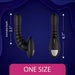 Black ribbed vibrating massager with ergonomic design, showing 5.1-inch insertable depth and 6.1-inch total length measurements.