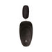 Black ergonomic remote control with attached oval vibrating bullet for personal use.