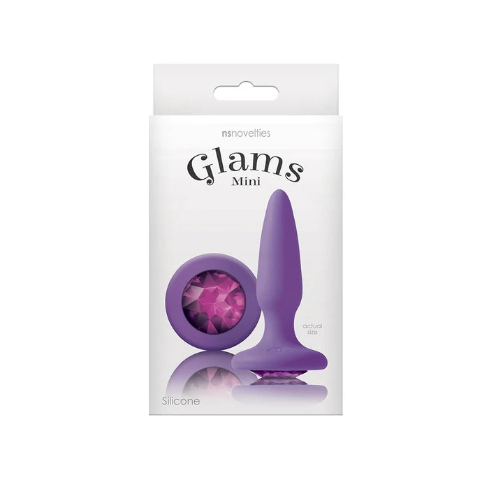 Glams Mini Butt Plug, Pink Purple Multi-Color